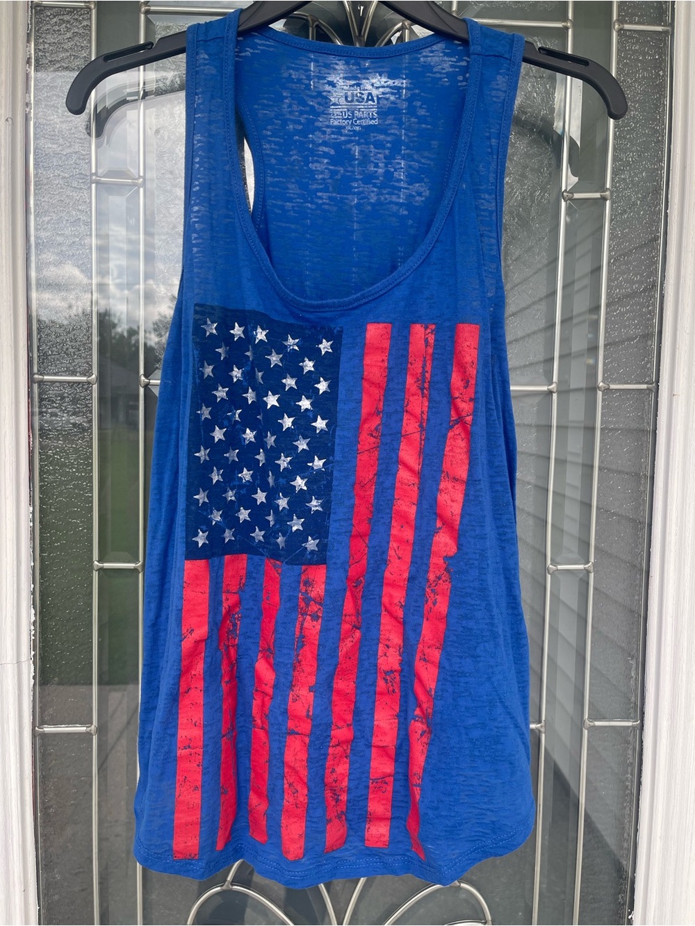 USA Flag Graphic Tank Top - Blue & Red